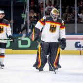 Für Deutschlands Goalie Philipp Grubauer & Co. setzte es die nächste Niederlage. © APA/afp / ENNIO LEANZA