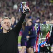 Hansi Flick gewann mi t dem FC Barcelona den spanischen Meistertitel. © ANSA / ENRIC FONTCUBERTA