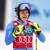 Laura Pirovano feierte ihren Durchbruch. © ANSA / JEAN-CHRISTOPHE BOTT
