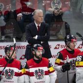 Österreich um Teamchef Roger Bader sorgt bei der Eishockey-WM in der Schweiz für Furore. © ANSA / ANDREAS BECKER
