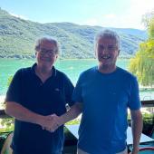 CONI-Präsident Alex Tabarelli (l.) und KSV-Präsident Werner Maier.