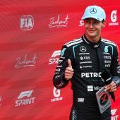 George Russell hat den Sprint in Zandvoort gewonnen. © APA/afp / SIMON WOHLFAHRT