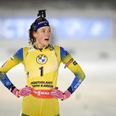 Hanna Öberg ist schwanger. © APA/afp / ANTTI AIMO-KOIVISTO