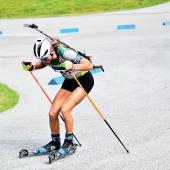 Italiens beste Biathleten messen sich auf Asphalt. © Josef Plaickner