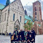 Italiens Faustballer in Ribe, die älteste Stadt Dänemarks und einst bedeutende Handelsstadt der Wikinger.