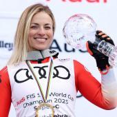 Lara Gut-Behramis Lächeln wird im Ski-Weltcup fehlen. © APA / SEAN M. HAFFEY