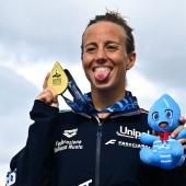 Nach Gold über fünf Kilometer konnte Ginevra Taddeucci auch im Knockout-Sprint überzeugen. © APA/afp / JULIEN DE ROSA