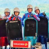 Aaron Stolzlchner, Dannis Maier, Leon Tschaffert, Sophia Oberhauser, Eleonora Petritisch und Gabriel Seehauser. © FISI Südtirol