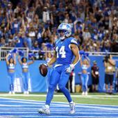 Amon-Ra St. Brown bei einem seiner zwei Touchdowns. © APA / MIKE MULHOLLAND