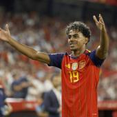 Lamine Yamal zauberte Spanien zum Sieg. © ANSA / JULIO MUNOZ