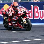 Marc Marquez zeigte in Misano auf. © APA/afp / ANDREAS SOLARO