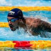 Der Brasilianer Guilherme Caribé (hier beim Cool Swim Meeting in Meran) zählt zu den Topathleten beim Wettkampf in Bozen. © Federica Muccichini / Federica Muccichini / Deepbluemedia / Insidefoto