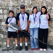 Von links: Filippo Vicentini, Jacopo Vicentini, Lena Borile und Rosa Pechlaner vom SC Meran/Raika-Torggler.