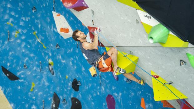 Michael Piccolruaz competed at the Bouldering World Cup in Innsbruck.