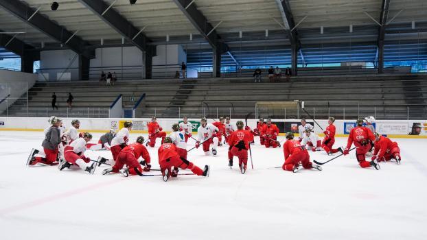 Les Foxes ont terminé leur premier entraînement sur glace samedi. © Vanna Antonello