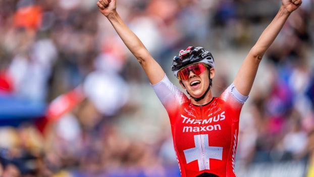 Alessandra Keller won her home race. © ANSA / MAXIME SCHMID