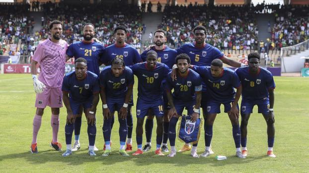 The team from Cape Verde. © AFP / DANIEL BELOUMOU OLOMO