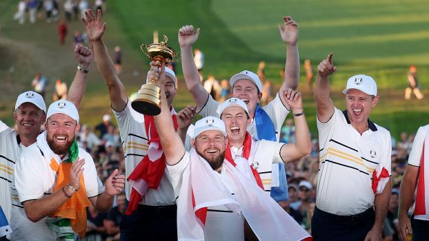 So sehen die Sieger des Ryder Cups aus. © APA / ANDREW REDINGTON