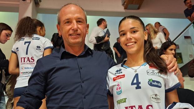 Giada Guerra with her father Andrea, who works as a football coach in Serie B.