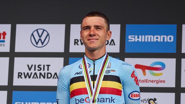 Remco Evenepoel a remporté l'or en Coupe du monde. © APA/afp / ANNE-CHRISTINE POUJOULAT