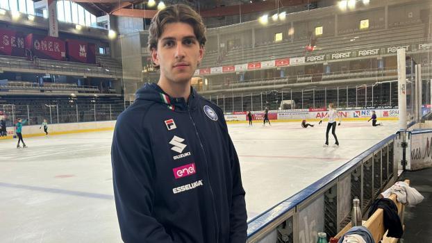 Damian Clara at the Bolzano ice rink.
