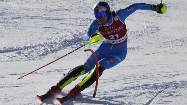 Alex Vinatzer zeigte einen starken zweiten Lauf. © ANSA / SEBASTIEN NOGIER