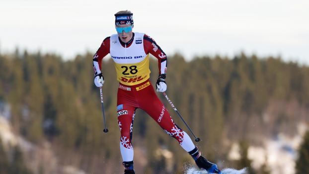 Einar Hedegart sicherte sich seinen ersten Weltcupsieg. © ANSA / Geir Olsen