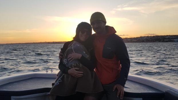 Omar Visintin mit Magdalena und Tochter Lima.