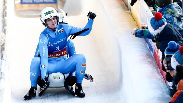 Andrea Vötter (vorne) und Marion Oberhofer schafften es aufs Podest. © ANSA / FILIP SINGER