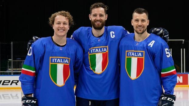 Trois stars de la DEL : Peter Spornberger, Thomas Larkin et Alex Trivellato.