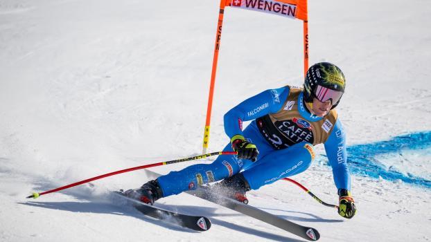 Giovanni Franzoni is considered a dark horse in Wengen. © APA/afp / FABRICE COFFRINI