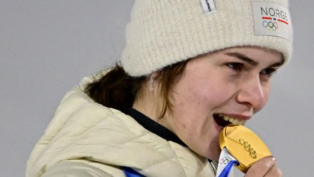 Anna Odine Stroem a décroché sa deuxième médaille d'or à ces Jeux. © APA/afp / TOBIAS SCHWARZ