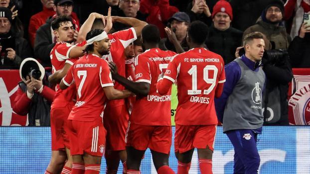 Le FC Bayern a célébré contre Leipzig. © ANSA / RONALD WITTEK