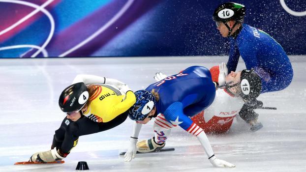 Kamila Sellier hat einen unglücklichen Sturz hingelegt. © ANSA / WU HAO