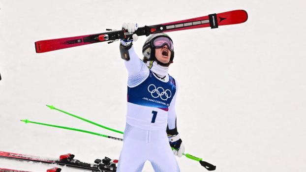 Lucas Pinheiro Braathen hat Geschichte geschrieben. © APA/afp / FABRICE COFFRINI