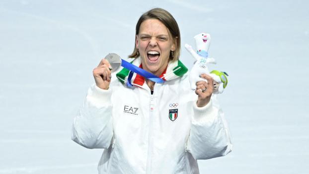 Schrie ihre Freude heraus: Arianna Fontana. © APA/afp / WANG ZHAO