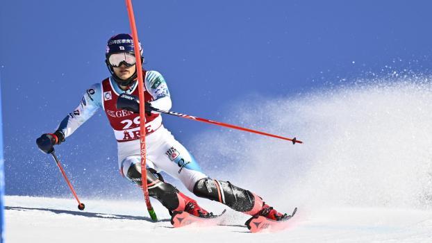 In Aare hat Asa Ando ihr letztes Weltcuprennen bestritten. © ANSA / PONTUS LUNDAHL