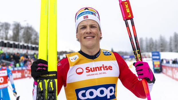 Johannes Høsflot Klæbo siegt einfach weiter. © ANSA / SALVATORE DI NOLFI