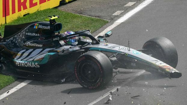 Kimi Antonelli demolierte seinen Boliden. © APA/afp / PAUL CROCK