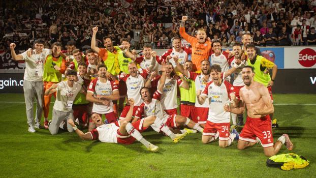 Beim FC Südtirol herrschte nach Spielende grenzenloser Jubel. © FC Südtirol