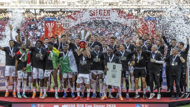 Die Linzer Fußballer sicherten sich den ÖFB-Cup. © APA / WOLFGANG JANNACH