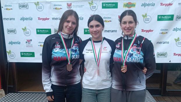 Für die Slalom-Kanutinnen des SCM gab es im Teamwettkampf die Bronzemedaille.
