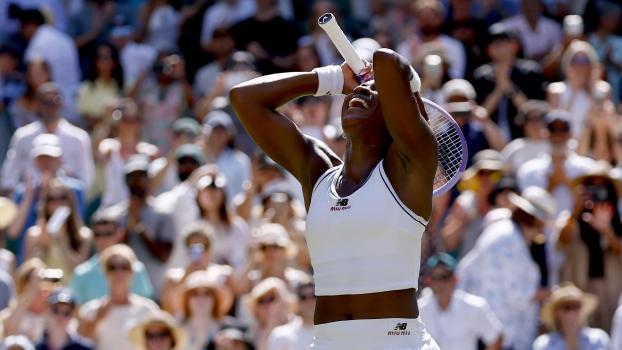 Coco Gauff s'est qualifiée pour les demi-finales de Wimbledon pour la première fois. © ANSA / TOLGA AKMEN