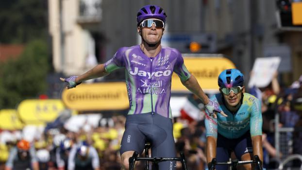 Mauro Schmid gewann die 13. Etappe. © ANSA / GUILLAUME HORCAJUELO