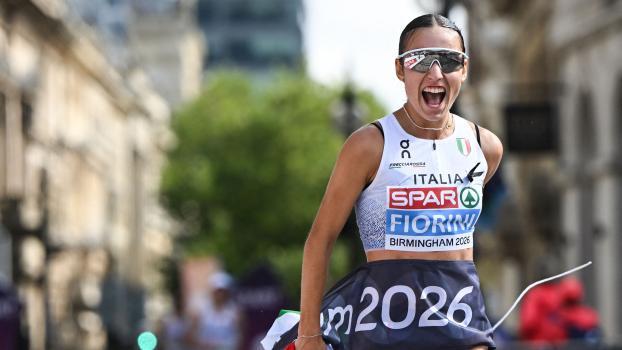Ein neuer Stern am Geher-Himmel: Sofia Fiorini. © APA/afp / PAUL ELLIS