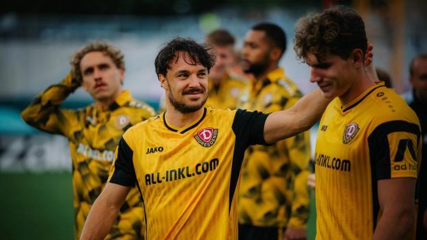 Hat gut lachen: Simon Straudi zog im DFB-Pokal mit Dynamo Dresden eine Runde weiter. © Social Media