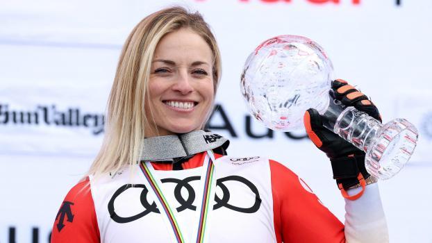 Lara Gut-Behramis Lächeln wird im Ski-Weltcup fehlen. © APA / SEAN M. HAFFEY