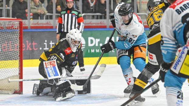 Eddie Pasquale & Co. treffen auf die Black Wings Linz. © I. Foppa / HCP
