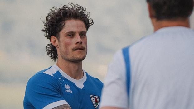 Justin Pfeifer, Torjäger des SSV Bruneck, schnürte einen Doppelpack. © det