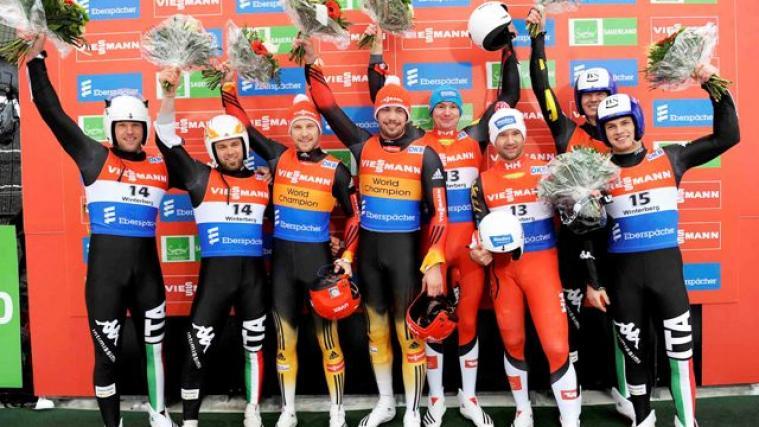 Das Podium des Doppelbewerbs (www.fil-lige.org)
Christian Oberstolz/Patrick Gruber wurden Zweite